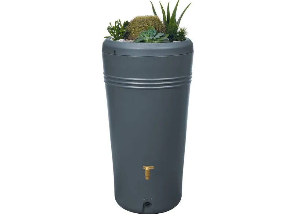 4Rain Azura 2In1 Regenspeicher 230L Mit Pflanzschale Graphitgrau