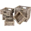 RattanKörbe-Set Java 5-Teilig Vintage-Grau