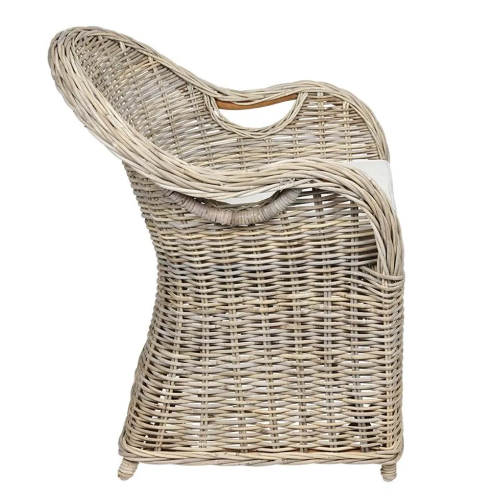 Rattansessel Athena Mit Sitzkissen 4Er-Set Natural-Grey