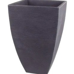 Rillentopf Quadratisch 39X39X60Cm Anthrazit