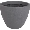 Runder Pflanztopf Stone 39X31Cm Grau