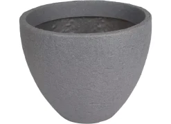 Runder Pflanztopf Stone 39X31Cm Grau