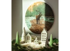 Rundes Wandbild Aus Mdf 58Cm Hirsch Im Wald