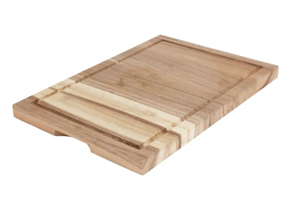 Schneid- Und Servierbrett Aus Akazienholz Mit Saftrinne 48X32,5Cm