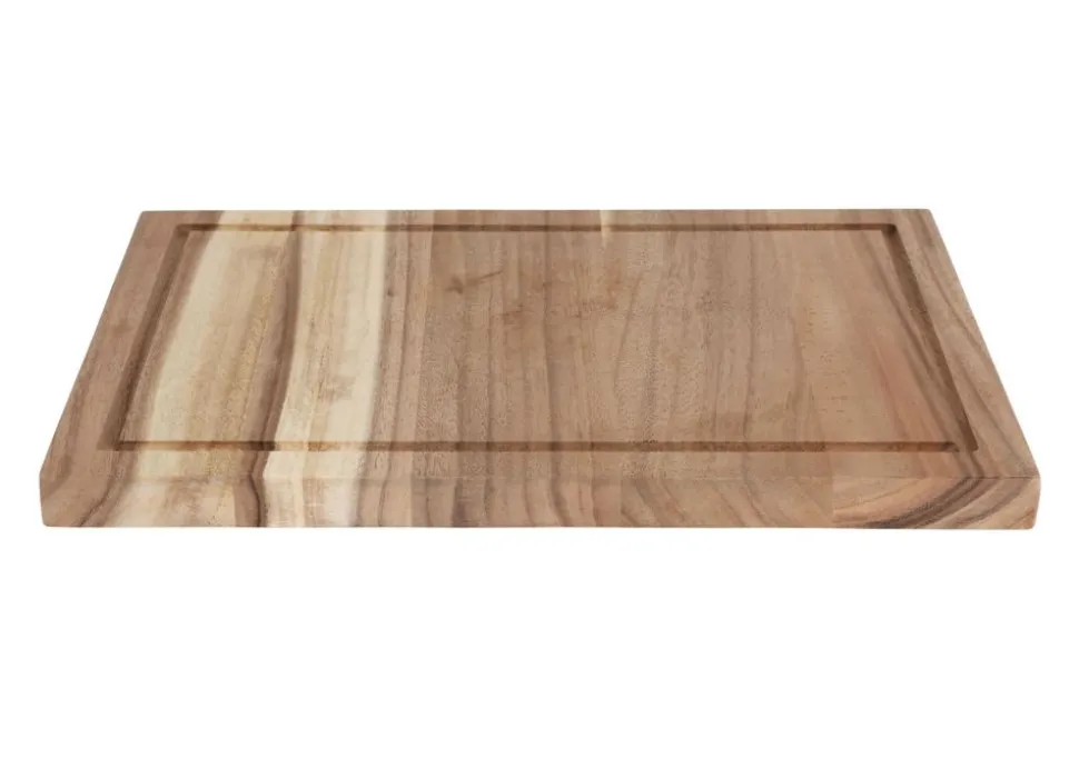 Schneid- Und Servierbrett Aus Akazienholz Mit Saftrinne 48X32,5Cm