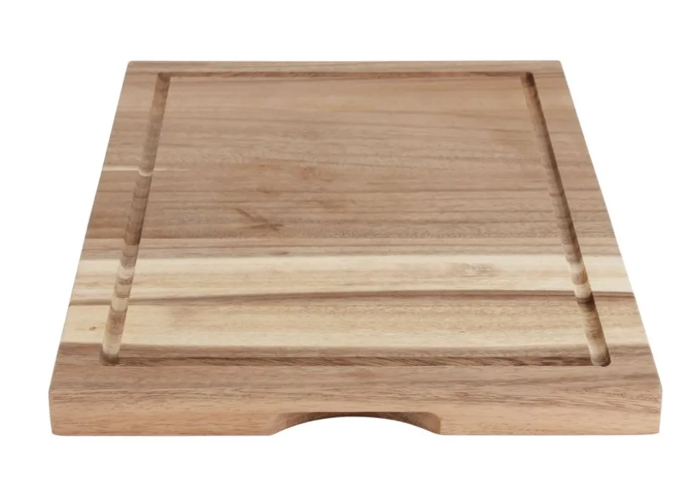 Schneid- Und Servierbrett Aus Akazienholz Mit Saftrinne 48X32,5Cm