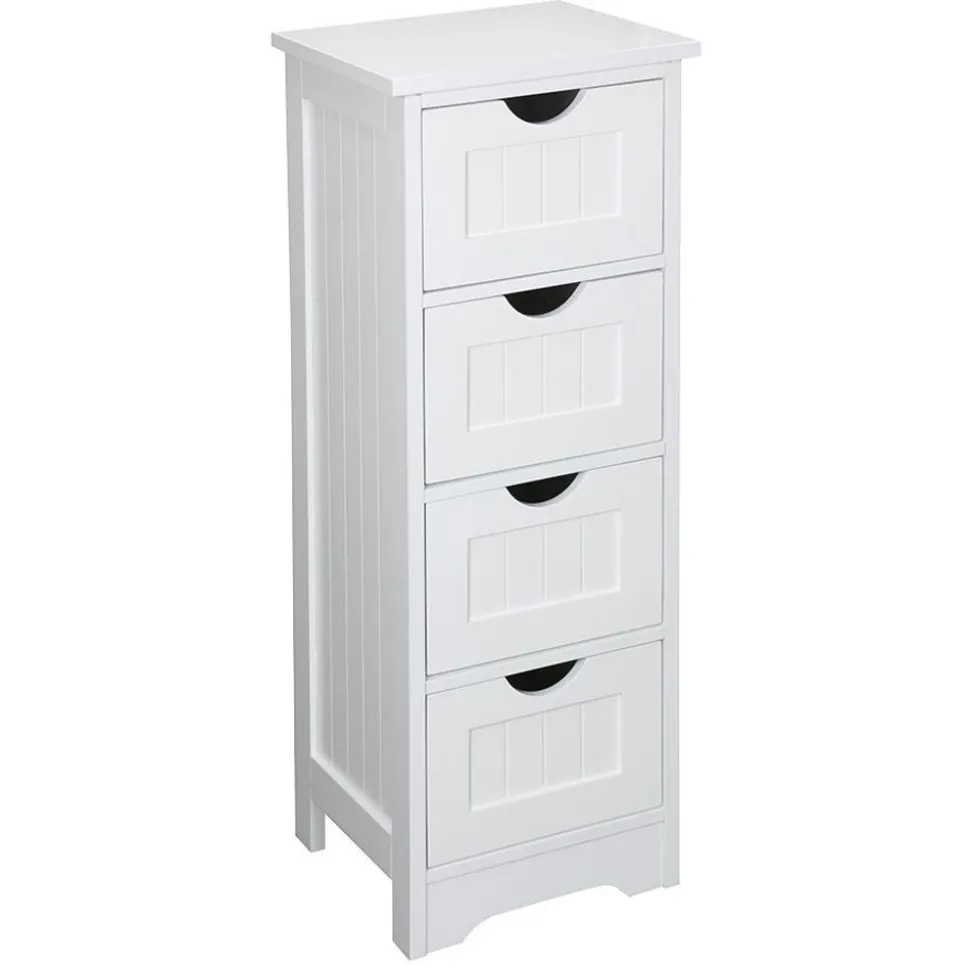 Schrank Maine Mit 4 Schubladen 30X81,5X30Cm Weis