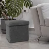 Sitzhocker Aus Teddystoff 38X38X35Cm Anthrazit