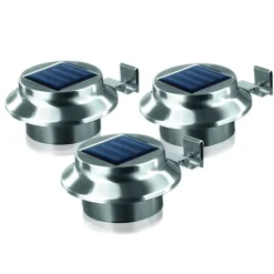 Solar-Dachrinnenleuchten Aus Edelstahl 3Er-Set