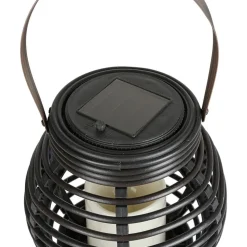 Solar-Laterne Rattan Rund
