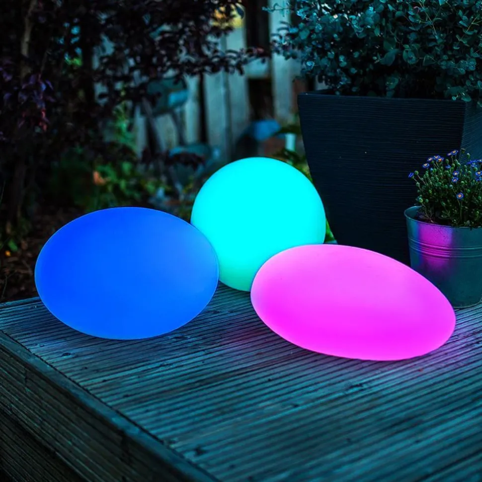 Solar-Led-Gartenleuchte Kiesel 35X23Cm
