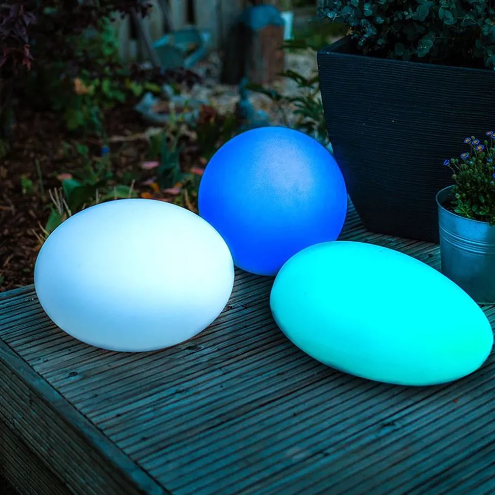 Solar-Led-Gartenleuchte Kiesel 35X23Cm