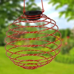 Solar-Spirallaterne 21Cm Rot