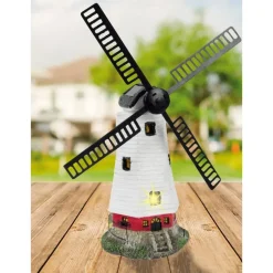 Solar-Windmuhle Mit Led-Beleuchtung 49Cm
