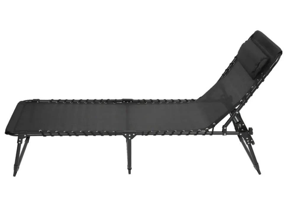 Sonnenliege Mit Kopfpolster 190X55X31Cm Schwarz