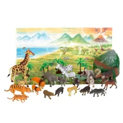 Spielfiguren-Set Wilde Tiere Mit Spielmatte Und Zubehör