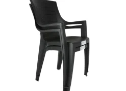Stapelstuhl Talia In Holzoptik Mit Hoher Lehne 55X60X91Cm