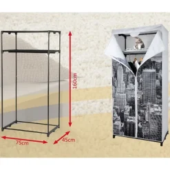 Stoffkleiderschrank 75X160X45Cm New York