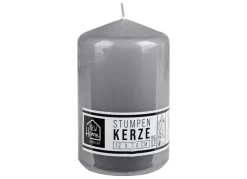 Stumpenkerze Glatt 78X120Mm Grau