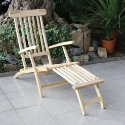 Teak-Deckchair Natur Unbehandelt