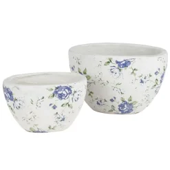 UberTöpfe Blue Flower Oval 2Er-Set