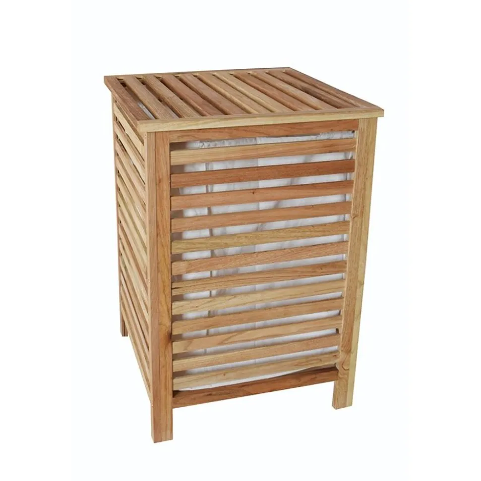 Waschebox Aus Walnussholz 45X45X65Cm