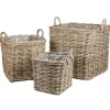 WeidenKörbe Eckig Natural-Grey 3Er-Set