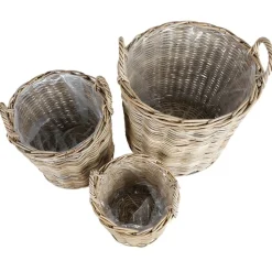 WeidenKörbe Rund Natural-Grey 3Er-Set