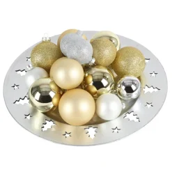 Weihnachtsbaumkugeln Aus Glas 42Er-Set Gold/Silber