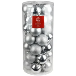 Weihnachtsbaumkugeln Aus Kunststoff 8Cm 35Er-Set Silber