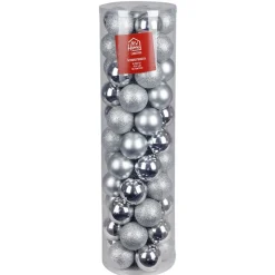 Weihnachtsbaumkugeln 6Cm 55Er-Set Silber
