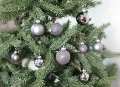 Weihnachtskugel-Set Aus Glas 72-Teilig Grau