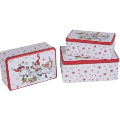 Weihnachts-Metalldosen-Set Rechteckig 3-Teilig