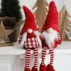 Weihnachtswichtel Kantenhocker Mit Led-Nase 13X40X20Cm Rot