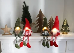Weihnachtswichtel Kantenhocker Mit Led-Nase 13X40X20Cm