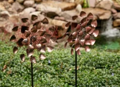 Windmuhle Herzen Aus Metall 30X76-106X15Cm Rose