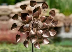Windmuhle Herzen Aus Metall 30X76-106X15Cm Rose