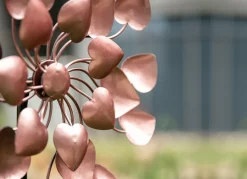 Windmuhle Herzen Aus Metall 30X76-106X15Cm Rose