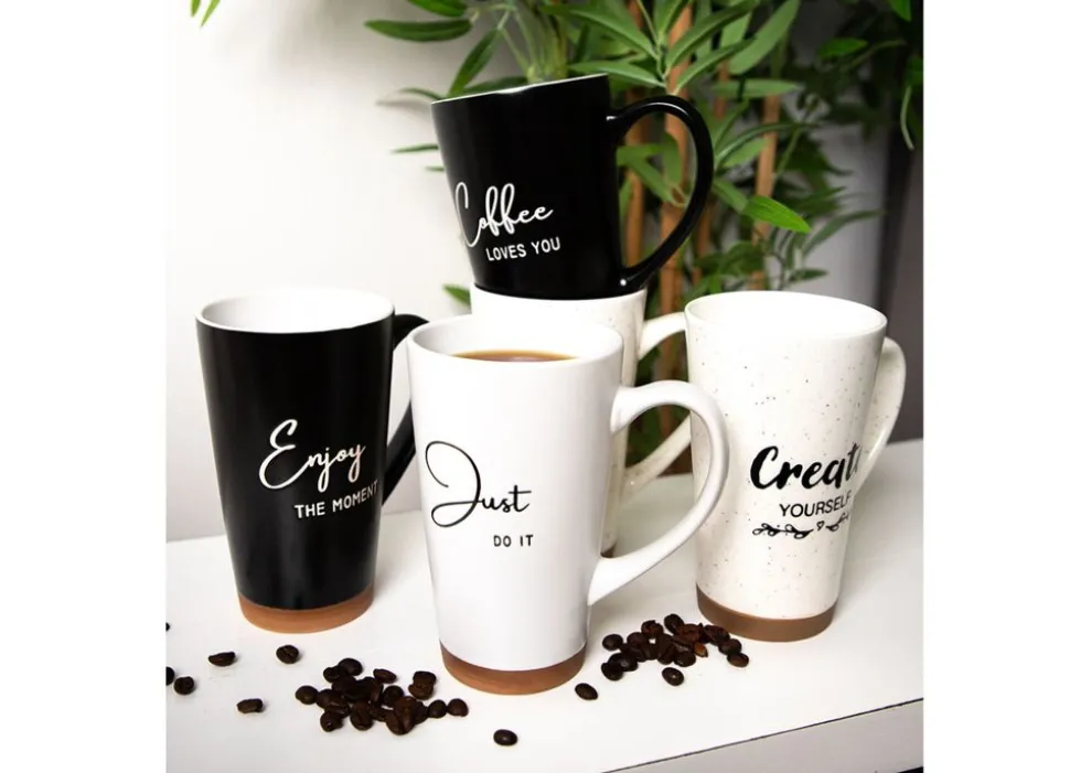 Xxl-Porzellan-Kaffeebecher 400Ml Gesprenkelt