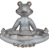 Yoga-Frosch Im Lotussitz Mit Vogeltranke 48X39X26Cm