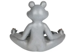 Yoga-Frosch Im Lotussitz Mit Vogeltranke 48X39X26Cm