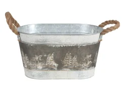 Zink-Ubertopf Winterlandschaft 33,5X18X20Cm